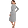 image:imageWiWi Viscose from Bamboo Nightgowns for Women Long Sleeve Nightgown Soft Pajamas Warm Pj Dress SXXLBheather Grey