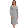 image:imageWiWi Viscose from Bamboo Nightgowns for Women Long Sleeve Nightgown Soft Pajamas Warm Pj Dress SXXLBheather Grey