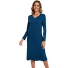 image:imageWiWi Viscose from Bamboo Nightgowns for Women Long Sleeve Nightgown Soft Pajamas Warm Pj Dress SXXLBink Blue