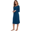 image:imageWiWi Viscose from Bamboo Nightgowns for Women Long Sleeve Nightgown Soft Pajamas Warm Pj Dress SXXLBink Blue