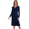 image:imageWiWi Viscose from Bamboo Nightgowns for Women Long Sleeve Nightgown Soft Pajamas Warm Pj Dress SXXLBnavy