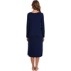 image:imageWiWi Viscose from Bamboo Nightgowns for Women Long Sleeve Nightgown Soft Pajamas Warm Pj Dress SXXLBnavy
