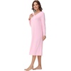 image:imageWiWi Viscose from Bamboo Nightgowns for Women Long Sleeve Nightgown Soft Pajamas Warm Pj Dress SXXLBpink