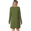 image:imageWiWi Viscose from Bamboo Nightgowns for Women Long Sleeve Sleep Shirts Soft Sleepwear Pajamas Nightshirts SXXLAarmy Green