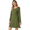 image:imageWiWi Viscose from Bamboo Nightgowns for Women Long Sleeve Sleep Shirts Soft Sleepwear Pajamas Nightshirts SXXLAarmy Green
