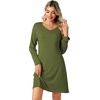 image:imageWiWi Viscose from Bamboo Nightgowns for Women Long Sleeve Sleep Shirts Soft Sleepwear Pajamas Nightshirts SXXLAarmy Green