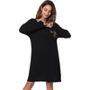image:imageWiWi Viscose from Bamboo Nightgowns for Women Long Sleeve Sleep Shirts Soft Sleepwear Pajamas Nightshirts SXXLAblack
