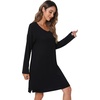 image:imageWiWi Viscose from Bamboo Nightgowns for Women Long Sleeve Sleep Shirts Soft Sleepwear Pajamas Nightshirts SXXLAblack