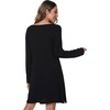 image:imageWiWi Viscose from Bamboo Nightgowns for Women Long Sleeve Sleep Shirts Soft Sleepwear Pajamas Nightshirts SXXLAblack