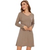 image:imageWiWi Viscose from Bamboo Nightgowns for Women Long Sleeve Sleep Shirts Soft Sleepwear Pajamas Nightshirts SXXLAcamel