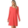 image:imageWiWi Viscose from Bamboo Nightgowns for Women Long Sleeve Sleep Shirts Soft Sleepwear Pajamas Nightshirts SXXLAcoral