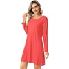 image:imageWiWi Viscose from Bamboo Nightgowns for Women Long Sleeve Sleep Shirts Soft Sleepwear Pajamas Nightshirts SXXLAcoral