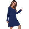 image:imageWiWi Viscose from Bamboo Nightgowns for Women Long Sleeve Sleep Shirts Soft Sleepwear Pajamas Nightshirts SXXLAdark Blue