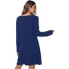 image:imageWiWi Viscose from Bamboo Nightgowns for Women Long Sleeve Sleep Shirts Soft Sleepwear Pajamas Nightshirts SXXLAdark Blue