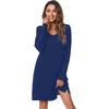 image:imageWiWi Viscose from Bamboo Nightgowns for Women Long Sleeve Sleep Shirts Soft Sleepwear Pajamas Nightshirts SXXLAdark Blue