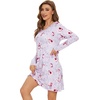 image:imageWiWi Viscose from Bamboo Nightgowns for Women Long Sleeve Sleep Shirts Soft Sleepwear Pajamas Nightshirts SXXLAgreyPeony