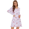 image:imageWiWi Viscose from Bamboo Nightgowns for Women Long Sleeve Sleep Shirts Soft Sleepwear Pajamas Nightshirts SXXLAgreyPeony
