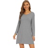 image:imageWiWi Viscose from Bamboo Nightgowns for Women Long Sleeve Sleep Shirts Soft Sleepwear Pajamas Nightshirts SXXLAheather Grey