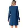 image:imageWiWi Viscose from Bamboo Nightgowns for Women Long Sleeve Sleep Shirts Soft Sleepwear Pajamas Nightshirts SXXLAink Blue