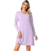 image:imageWiWi Viscose from Bamboo Nightgowns for Women Long Sleeve Sleep Shirts Soft Sleepwear Pajamas Nightshirts SXXLAlight Purple
