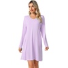 image:imageWiWi Viscose from Bamboo Nightgowns for Women Long Sleeve Sleep Shirts Soft Sleepwear Pajamas Nightshirts SXXLAlight Purple