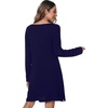 image:imageWiWi Viscose from Bamboo Nightgowns for Women Long Sleeve Sleep Shirts Soft Sleepwear Pajamas Nightshirts SXXLAnavy