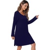 image:imageWiWi Viscose from Bamboo Nightgowns for Women Long Sleeve Sleep Shirts Soft Sleepwear Pajamas Nightshirts SXXLAnavy