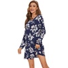 image:imageWiWi Viscose from Bamboo Nightgowns for Women Long Sleeve Sleep Shirts Soft Sleepwear Pajamas Nightshirts SXXLAnavy Floral