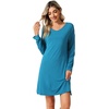image:imageWiWi Viscose from Bamboo Nightgowns for Women Long Sleeve Sleep Shirts Soft Sleepwear Pajamas Nightshirts SXXLAteal Blue