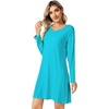 image:imageWiWi Viscose from Bamboo Nightgowns for Women Long Sleeve Sleep Shirts Soft Sleepwear Pajamas Nightshirts SXXLAturquoise