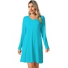 image:imageWiWi Viscose from Bamboo Nightgowns for Women Long Sleeve Sleep Shirts Soft Sleepwear Pajamas Nightshirts SXXLAturquoise