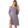 image:imageWiWi Viscose from Bamboo Nightgowns for Women Long Sleeve Sleep Shirts Soft Sleepwear Pajamas Nightshirts SXXLAviolet