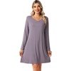 image:imageWiWi Viscose from Bamboo Nightgowns for Women Long Sleeve Sleep Shirts Soft Sleepwear Pajamas Nightshirts SXXLAviolet