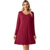 image:imageWiWi Viscose from Bamboo Nightgowns for Women Long Sleeve Sleep Shirts Soft Sleepwear Pajamas Nightshirts SXXLAwine