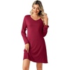 image:imageWiWi Viscose from Bamboo Nightgowns for Women Long Sleeve Sleep Shirts Soft Sleepwear Pajamas Nightshirts SXXLAwine