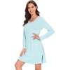 image:imageWiWi Viscose from Bamboo Nightgowns for Women Long Sleeve Sleep Shirts Soft Sleepwear Pajamas Nightshirts SXXLBaqua