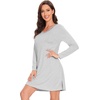 image:imageWiWi Viscose from Bamboo Nightgowns for Women Long Sleeve Sleep Shirts Soft Sleepwear Pajamas Nightshirts SXXLBash Grey