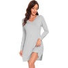image:imageWiWi Viscose from Bamboo Nightgowns for Women Long Sleeve Sleep Shirts Soft Sleepwear Pajamas Nightshirts SXXLBash Grey