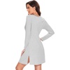 image:imageWiWi Viscose from Bamboo Nightgowns for Women Long Sleeve Sleep Shirts Soft Sleepwear Pajamas Nightshirts SXXLBash Grey