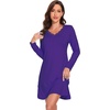 image:imageWiWi Viscose from Bamboo Nightgowns for Women Long Sleeve Sleep Shirts Soft Sleepwear Pajamas Nightshirts SXXLBlilac
