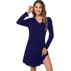image:imageWiWi Viscose from Bamboo Nightgowns for Women Long Sleeve Sleep Shirts Soft Sleepwear Pajamas Nightshirts SXXLBnavy