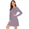 image:imageWiWi Viscose from Bamboo Nightgowns for Women Long Sleeve Sleep Shirts Soft Sleepwear Pajamas Nightshirts SXXLBviolet