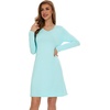 image:imageWiWi Viscose from Bamboo Nightgowns for Women Long Sleeve Sleep Shirts Soft Sleepwear Pajamas Nightshirts SXXLCaqua