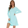 image:imageWiWi Viscose from Bamboo Nightgowns for Women Long Sleeve Sleep Shirts Soft Sleepwear Pajamas Nightshirts SXXLCaqua