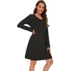 image:imageWiWi Viscose from Bamboo Nightgowns for Women Long Sleeve Sleep Shirts Soft Sleepwear Pajamas Nightshirts SXXLCblack