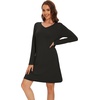 image:imageWiWi Viscose from Bamboo Nightgowns for Women Long Sleeve Sleep Shirts Soft Sleepwear Pajamas Nightshirts SXXLCblack