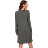 image:imageWiWi Viscose from Bamboo Nightgowns for Women Long Sleeve Sleep Shirts Soft Sleepwear Pajamas Nightshirts SXXLCiron Grey