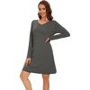 image:imageWiWi Viscose from Bamboo Nightgowns for Women Long Sleeve Sleep Shirts Soft Sleepwear Pajamas Nightshirts SXXLCiron Grey