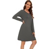 image:imageWiWi Viscose from Bamboo Nightgowns for Women Long Sleeve Sleep Shirts Soft Sleepwear Pajamas Nightshirts SXXLCiron Grey