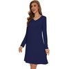 image:imageWiWi Viscose from Bamboo Nightgowns for Women Long Sleeve Sleep Shirts Soft Sleepwear Pajamas Nightshirts SXXLCnavy